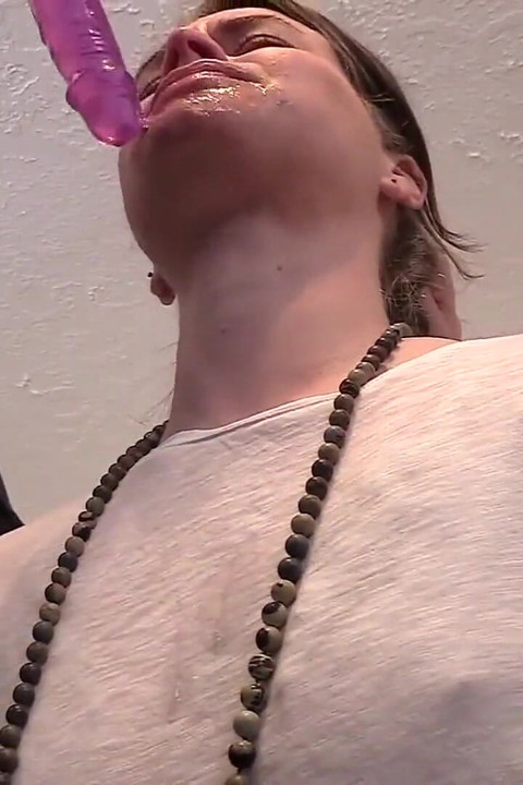 Innocent Girlfriend Trained Deepthroat with Huge Dildo