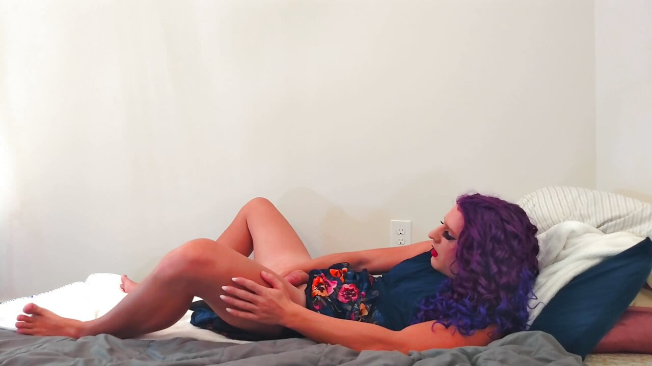 Supremely Hot Trans Dildo Fucked and Jerking