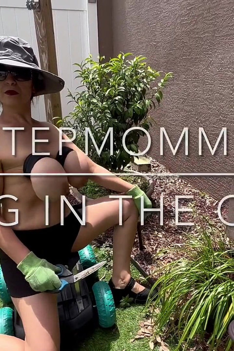 Step Mom Milks Her Tits in the Garden
