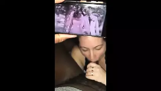 White Wife clowns her hubby while sucking BBC