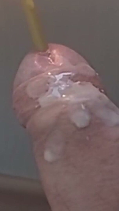 Cock wax play with candle inside urethra | Clip 1