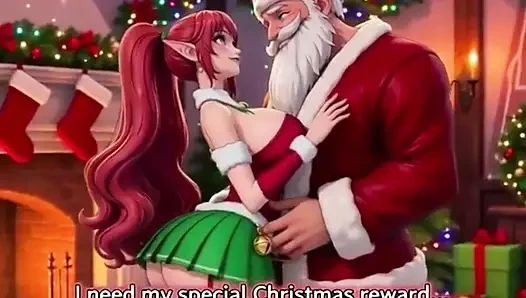 Weihnachtsmann gibt vollbusiger milf zu Weihnachten ein besonderes geschenk