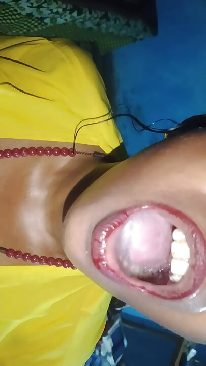 Indian desi girl Mouth fucking Cum in mouth deep throat face fuckin cum on face