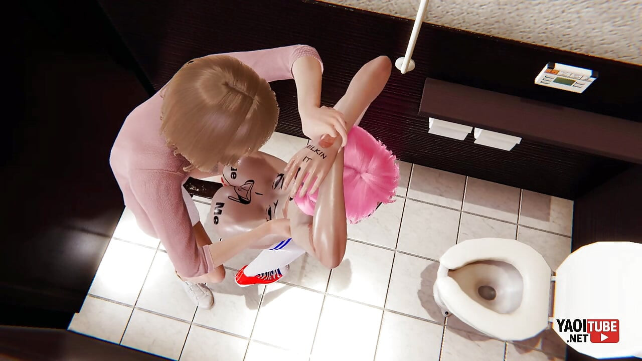 Yaoi - Two Femboys Fucking in a Public Toilet