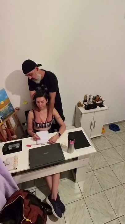 Fucking His Stepdaughter Until He Ejaculates All Over Her