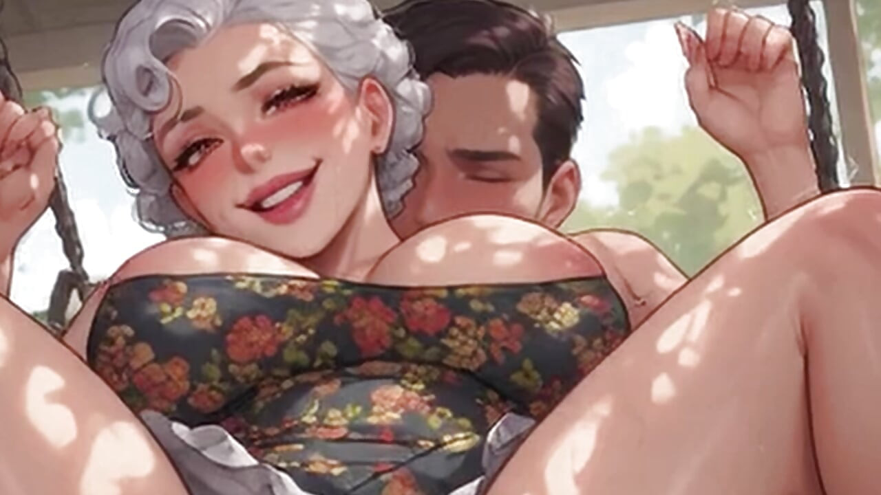 Waifu, prof mature, POV - gros plan sur un banc de robe tournesol, taquinage et baise