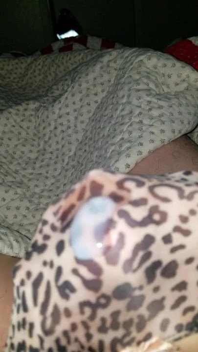Cum in leopard thong