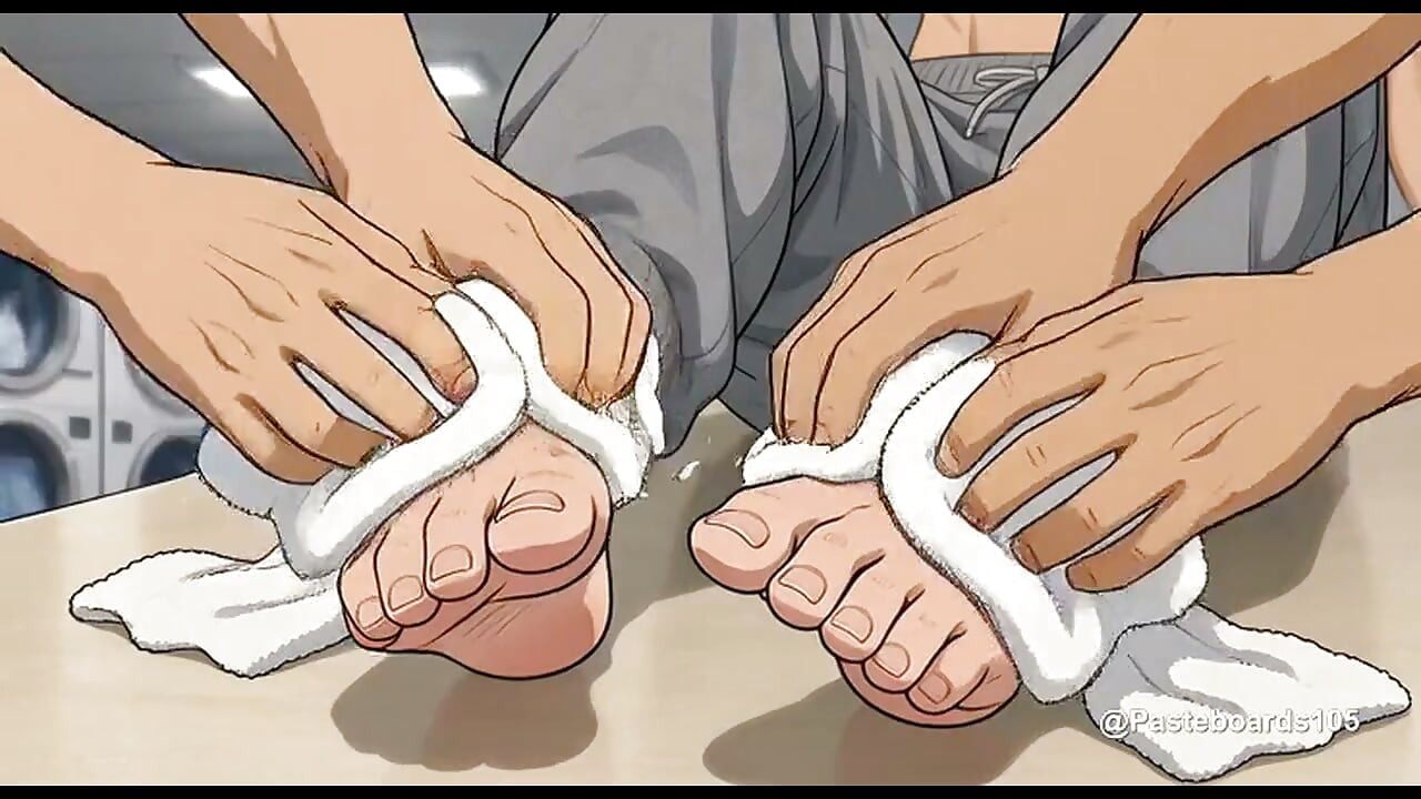 Tied Across The Laundromat Folding Table - College Jock, Roommates With Bare Fingers In His Armpits