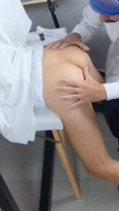 The naughty gynecologist lost control when he saw a patient with his legs open | Clip 1