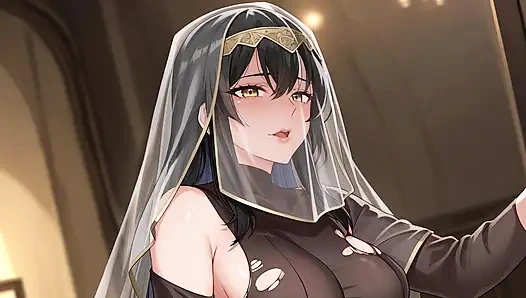 Müslüman kız peçesi boşalıyor