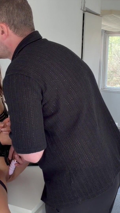 Hot model gets interrupted during photo session and played with | Clip 1