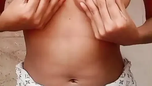 Desi Girl Pressing Her Soft Boobs