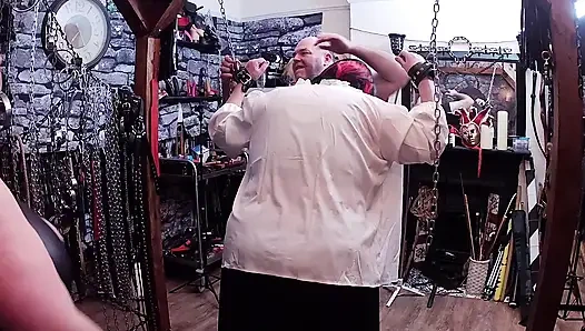 Part 2:- Lanista Bear & Domina Satana take Stephanie Nicole TV in the dungeon