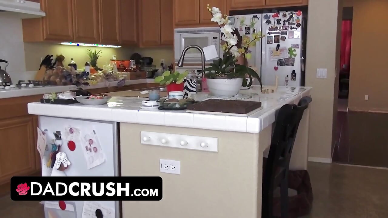 Dadcrush - Lusty Brunette Babe with Big Ass Turns Movie Night Into Hardcore Fucking Scene