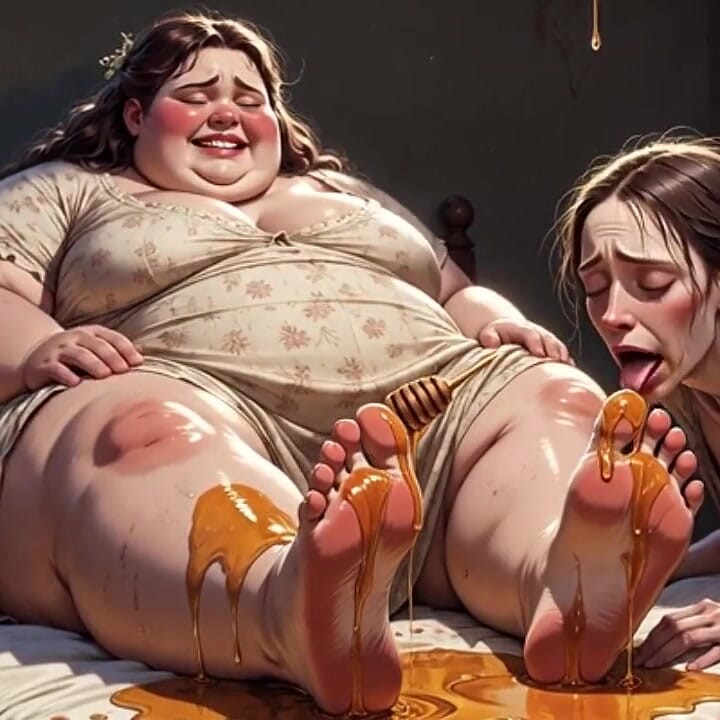 Fat SSBBW Humiliating Skinny Girl with Her Big Feet