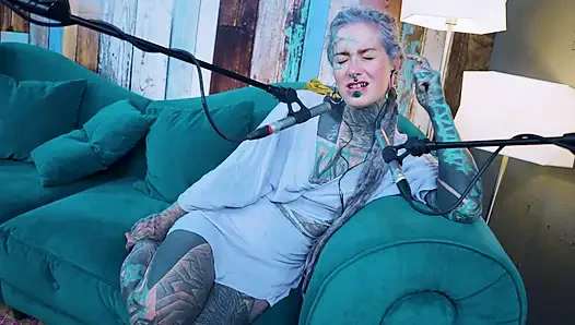 I talk about F - Fear - ASMR podcast SFW talking goth skinny girl dreadlocks tattoo model inked girl