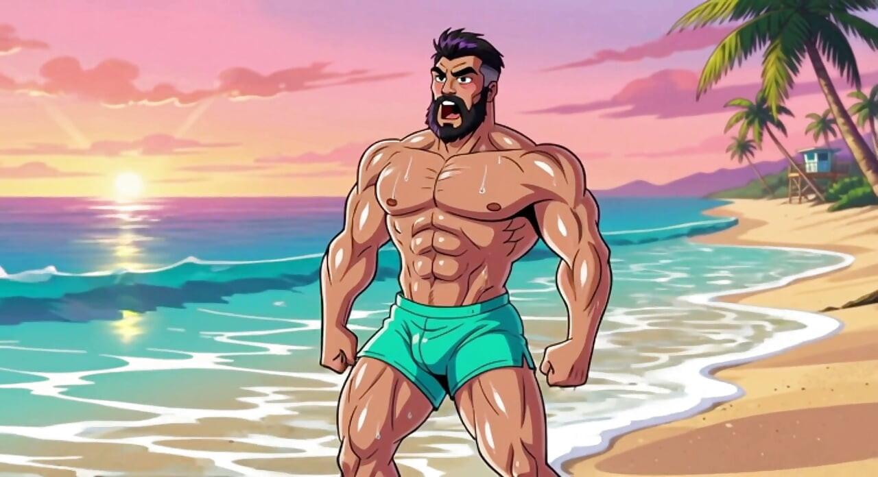 Handsome Beach Men Animation