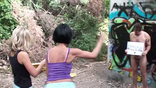 alida and yvonne humiliate joschi outdoor in the ground