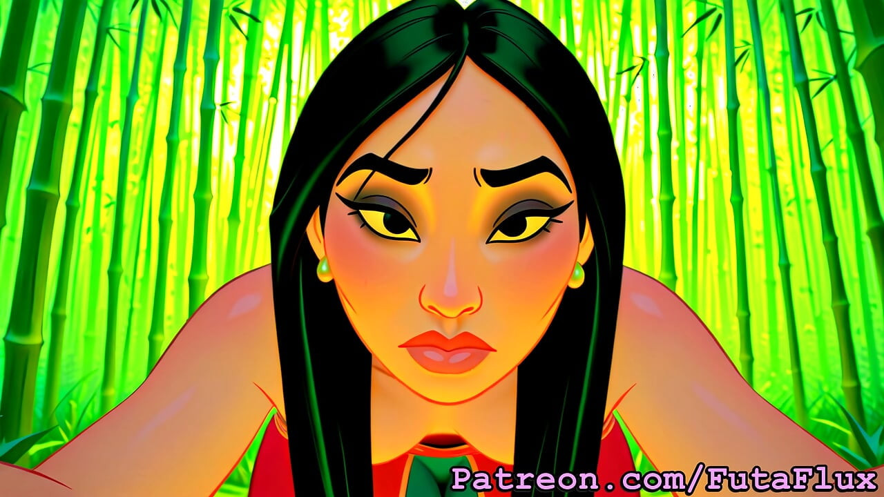 Futanari Mulan - masturbándose, corridas, auto chupando, más!