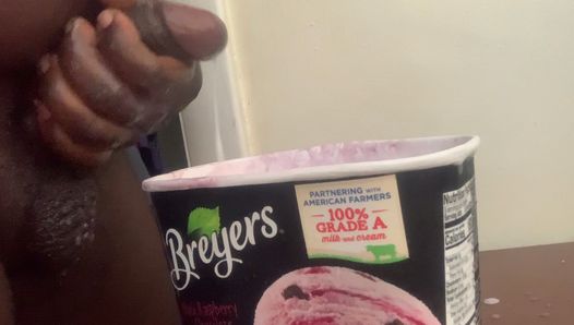 Jerking off And Cum In  Ice Cream, Such An intense Feeling