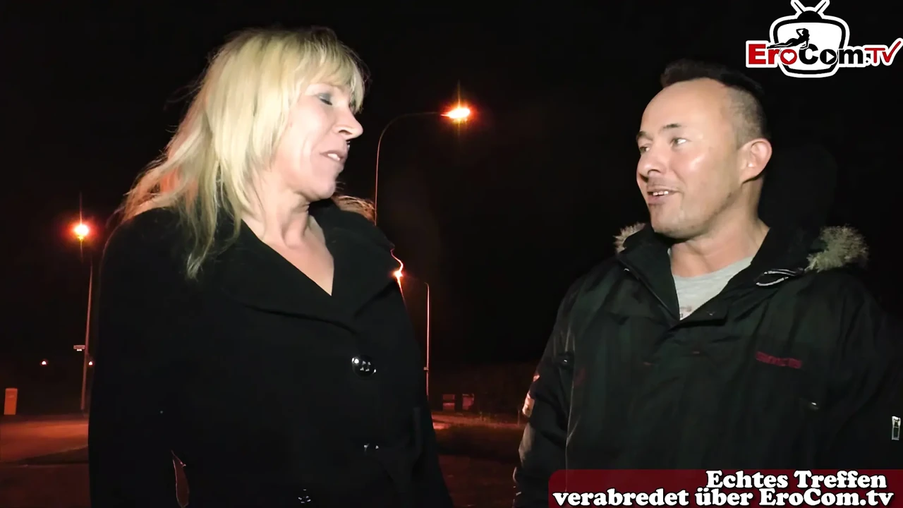 Blonde German milf towed on the street for sex