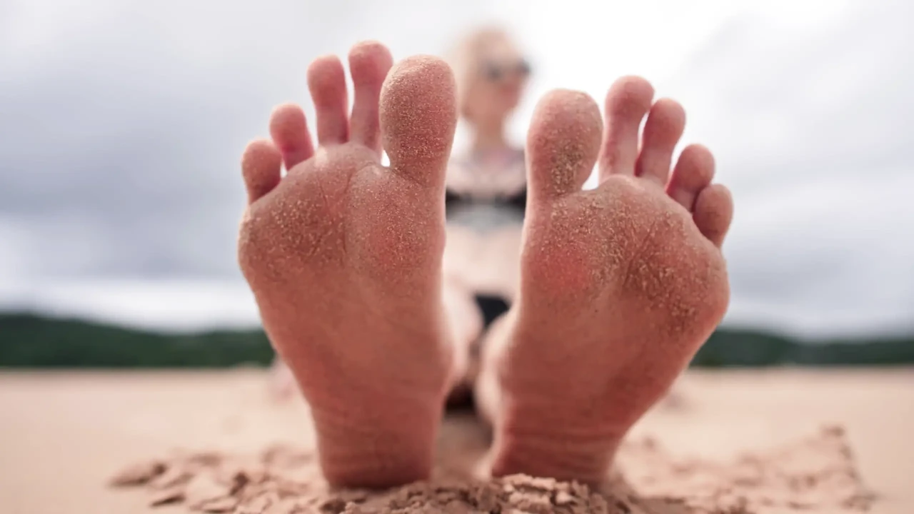 Worship My Feet on Public Beach and Get My Permission to Cum