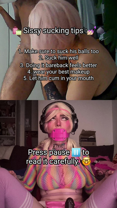 Sissy sucking tips : Make sure to please your hooking partner.