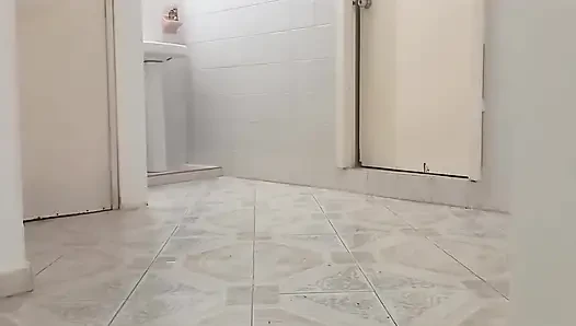 Chubby Neighbor Cleaning Her New Apartment