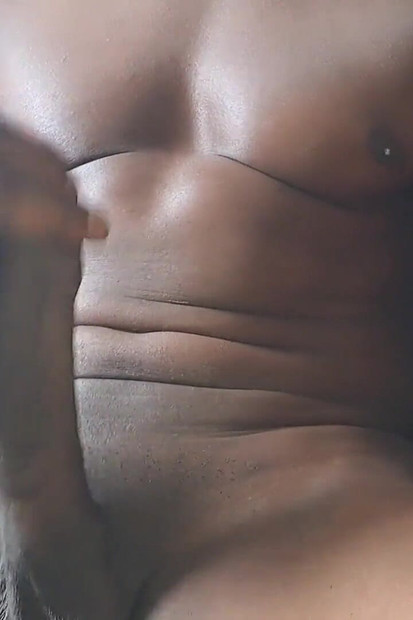 Nata4sex Laying bed strocking my big black dick cumshot