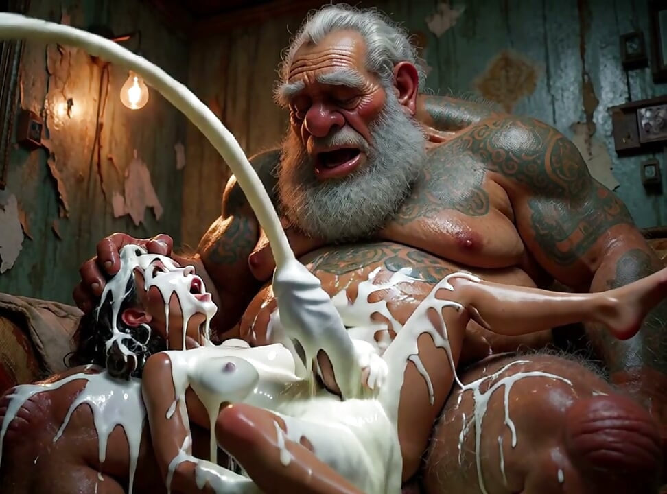 Sweet and beautiful, she satisfies the desires of the tribe’s brutish old man (AI-generated)