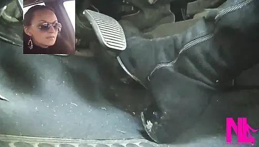Driving Fast in Black Suede Knee High Boots
