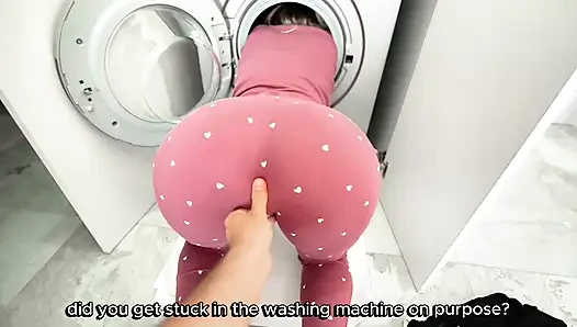 Big mistake on the stepmother's part that she got stuck inside the washing machine!