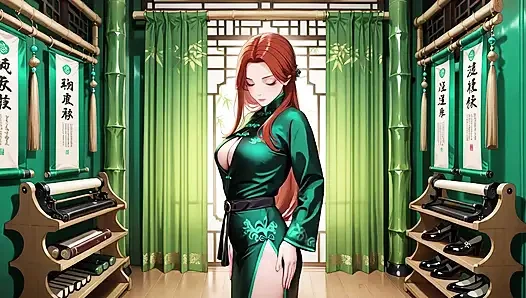 Cewek rambut merah & zamrud qipao! Rayuan malas di Halaman Timur.