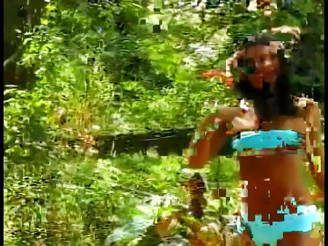 Horny gay sucks young Brazilian shemale Luciana's dong and licks her ass before polishing her chocolate eye outdoors
