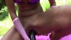 anal outdoor dildo and fisting + gape