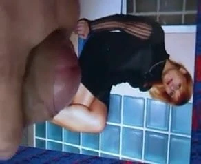 Cum on girl in black dress