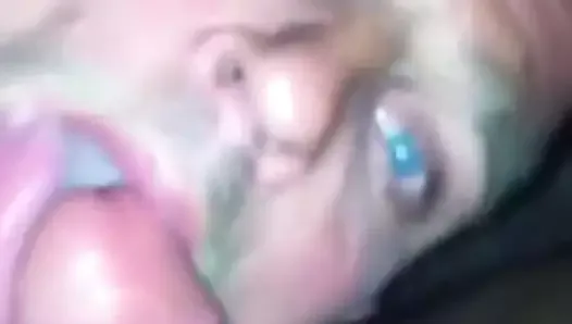 Blue eyed daddy gets spit on sucking Rebeu cock.
