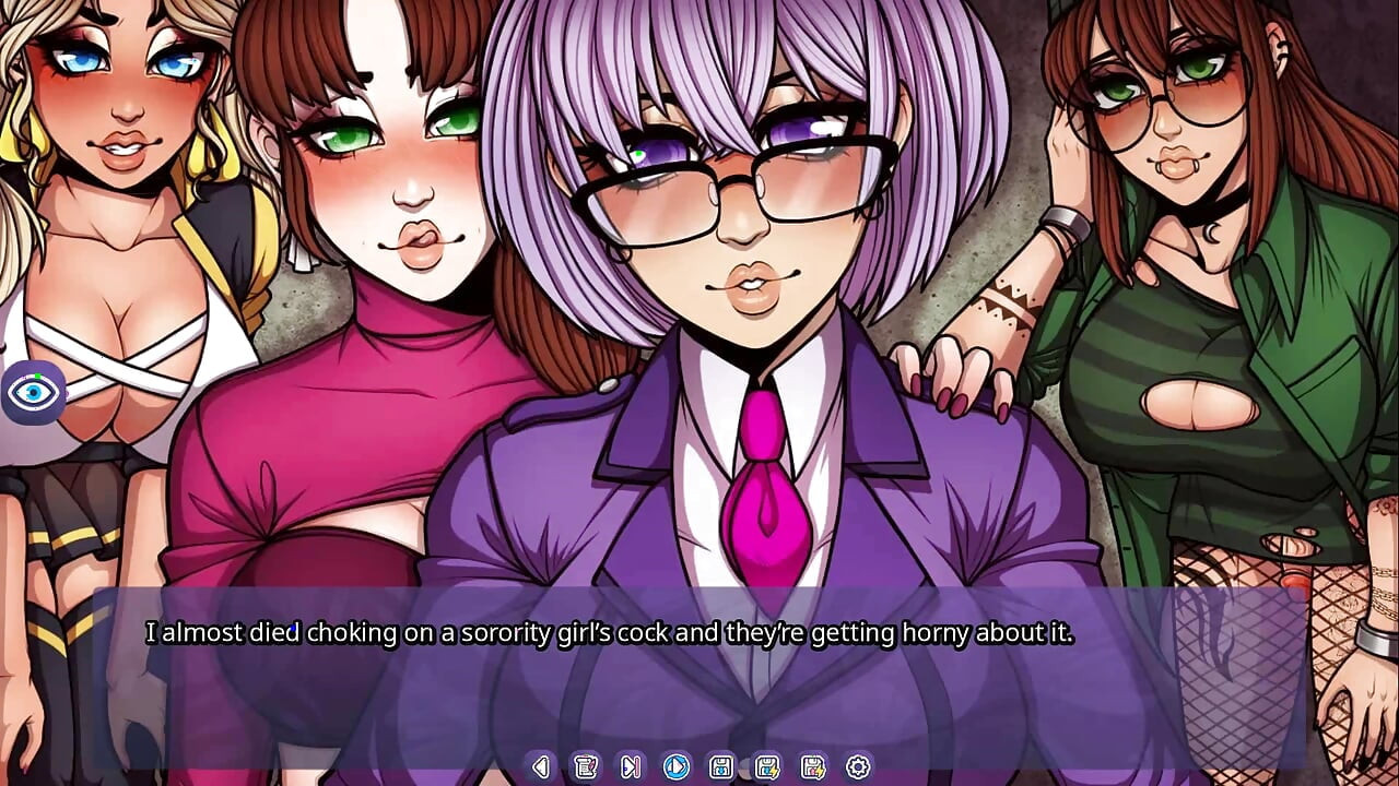 Futadomworld: a Bunch of Futas with Big Cocks Throat Fuck Male in the Back Alley - Episode 6