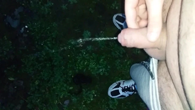 Me pissing again outdoors public gay
