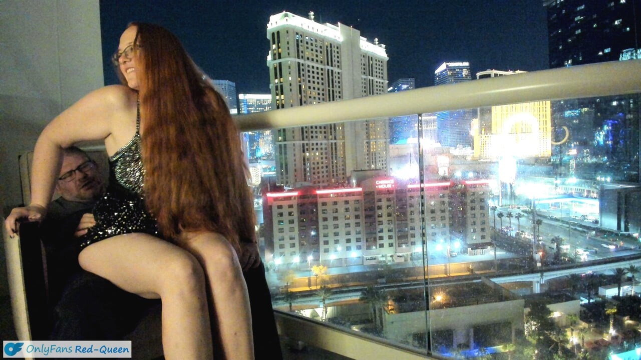 Romance And Sex Outside On A Balcony Overlooking The Las Vegas Strip