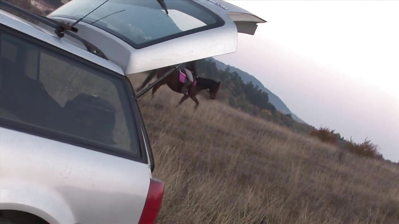 Blonde mature gets doggystyled outdoors