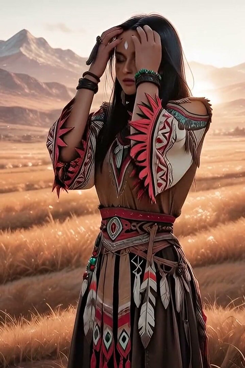 Native American Lakota Girl Is Ready to Ride 100 Miles for a Good Fuck in the Ai Adaptation for Columbus Day