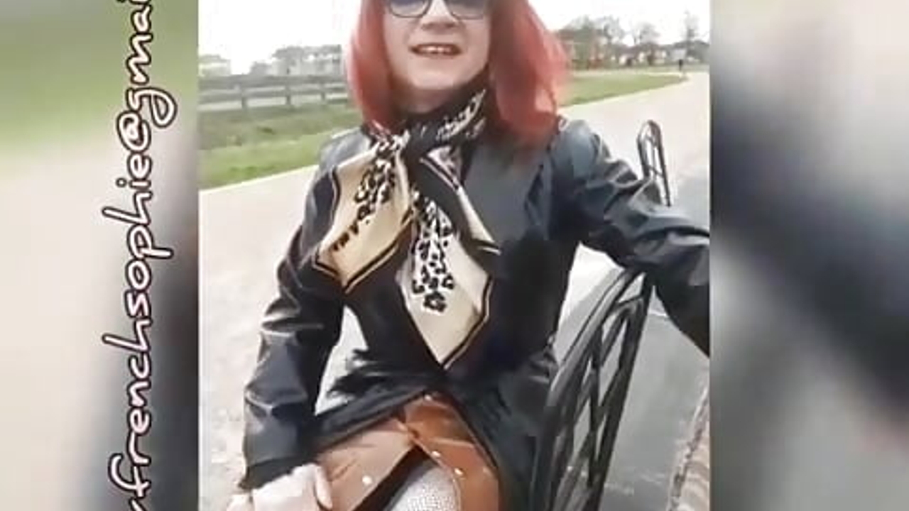 the sissy walks in a public park