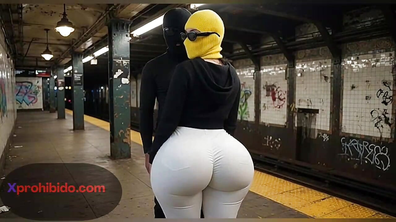 Curvy Big Ass Girl Dancing at the Subway