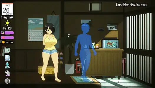 Hentai oyunu - tutku dolu bir yaz sahnesinde büyük memeli kırsal güzellik