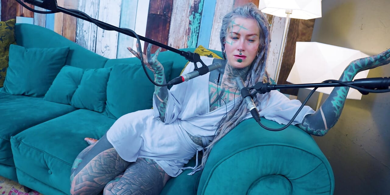 I talk about Z - zeal - ASMR podcast SFW talking goth skinny girl dreadlocks tattoo model inked girl