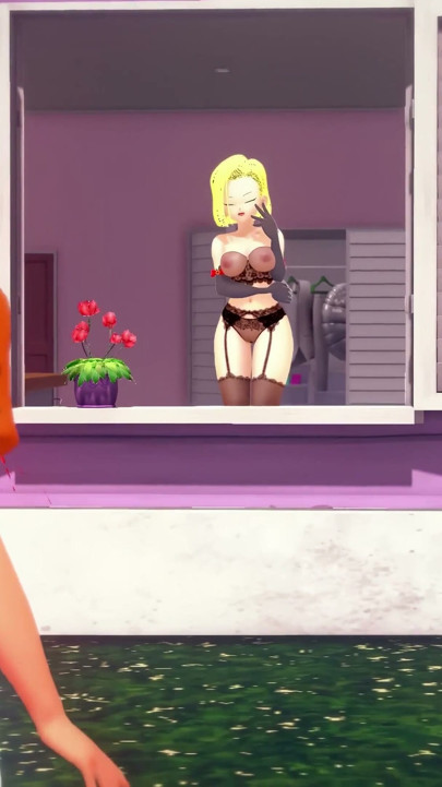 Krillin neredeyse Android 18 ve Roshi'nin sikişini yakalıyor - Dragon Ball Zex Serisi | Klip 1