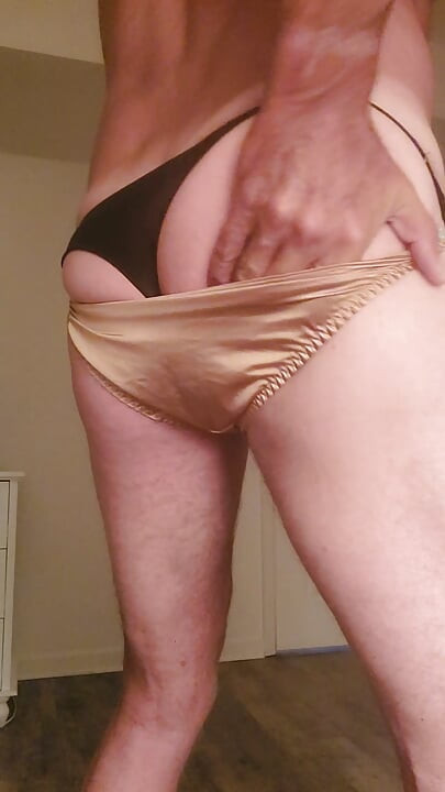 Cumming in my satin panties.