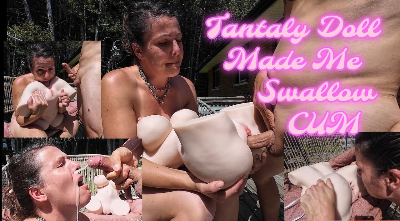 Progutan OGROMAN cumshot iz napaljene igre sa tantal seks lutkom