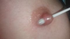 Pierced Nipple Play and tiny soft Boobs